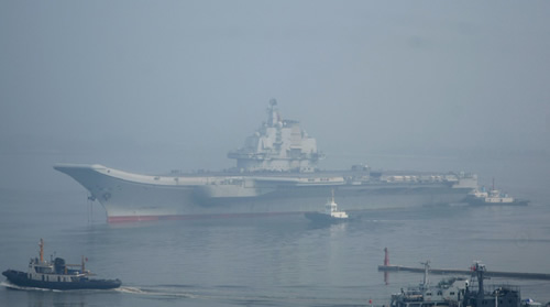 中国航母平台第九次海试返回